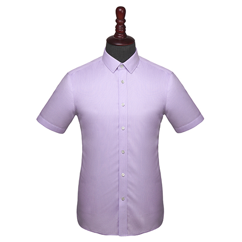經典浪漫紫色波浪紋短袖襯衫