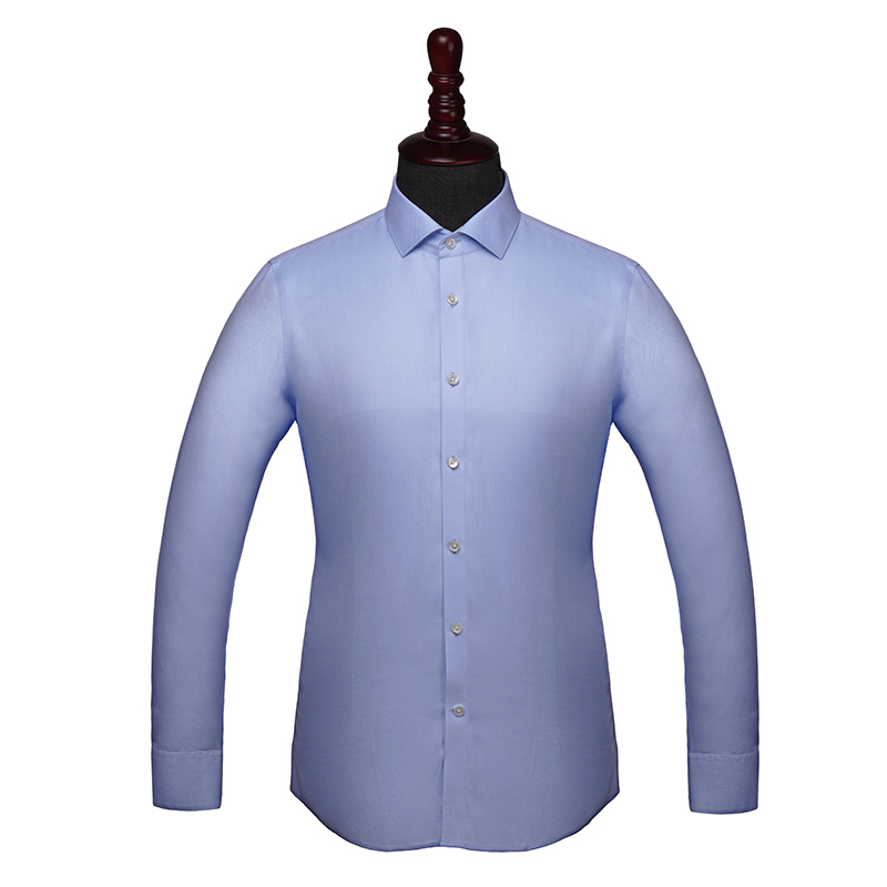 經典藍色人字紋系列長袖襯衫(圖1)