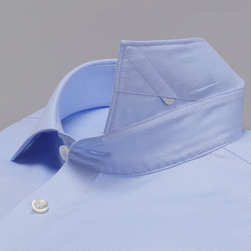 經典藍色人字紋系列長袖襯衫(圖5)